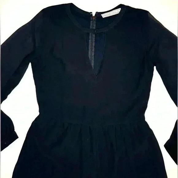 Abercrombie & Fitch Womens Black Chiffon Long Sleeve Romper Size- 2 - Picture 3 of 8